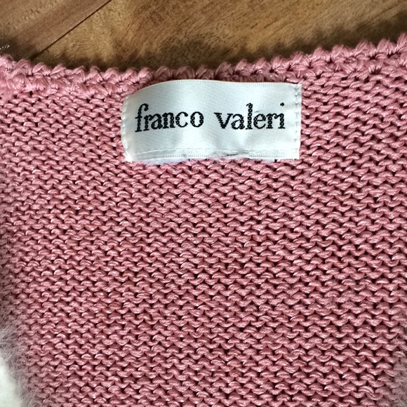VINTAGE 👌PINK KNIT SWEATER WITH ANGORA WOOL ACCENT FRANCO VALERI - Picture 2 of 9